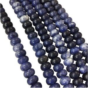Natural Sodalite Rondelle Beads: 8x12mm, 16" Strand Natural Sodalite Rondelle Beads: 8x12mm, 16" Strand