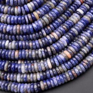 Natural Blue Sodalite 6mm Heishi Thin Rondelle Beads 15.5" Strand