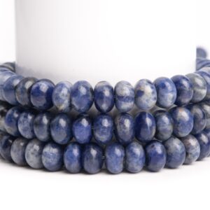 Natural Blue Sodalite Gemstone Grade Aaa Rondelle 6x4mm 8x5mm Loose Beads Natural Blue Sodalite Gemstone Grade Aaa Rondelle 6x4mm 8x5mm Loose Beads