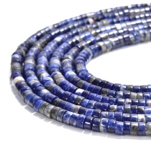 Natural Sodalite Gemstone Heshi Rondelle Slice 4X2MM Loose Beads 14.5 inch Full Strand (80019470-P105) Natural Sodalite Gemstone Heshi Rondelle Slice 4X2MM Loose Beads 14.5 inch Full Strand (80019470-P105)