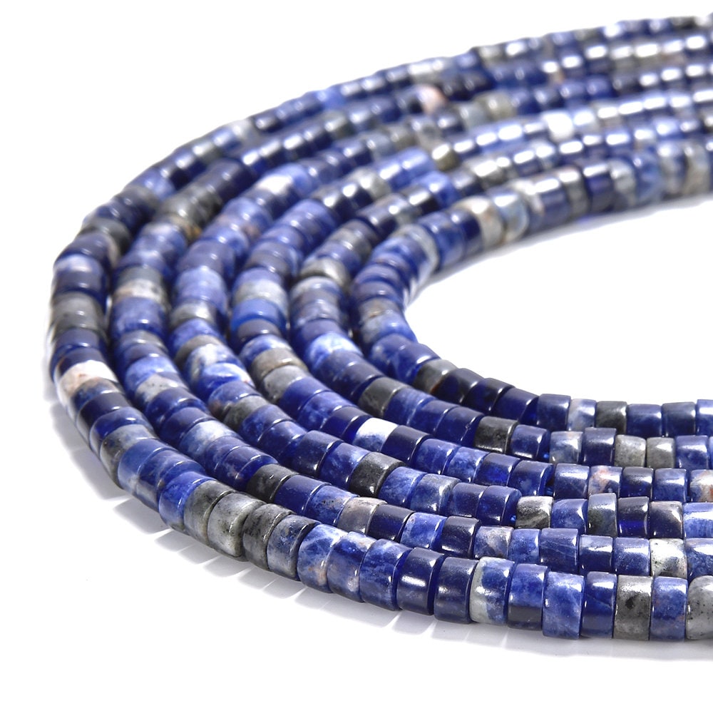 Natural Sodalite Gemstone Heshi Rondelle Slice 4x2mm Loose Beads 14.5 Inch Full Strand (80019470-p105)