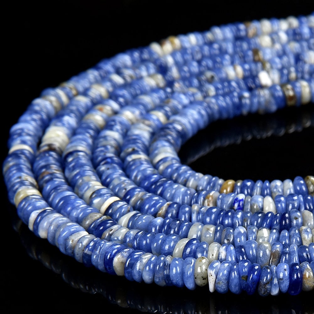 Natural Rare Sodalite Gemstone Grade Aaa Rondelle Heshi Slice 4x2mm Loose Beads (p86)