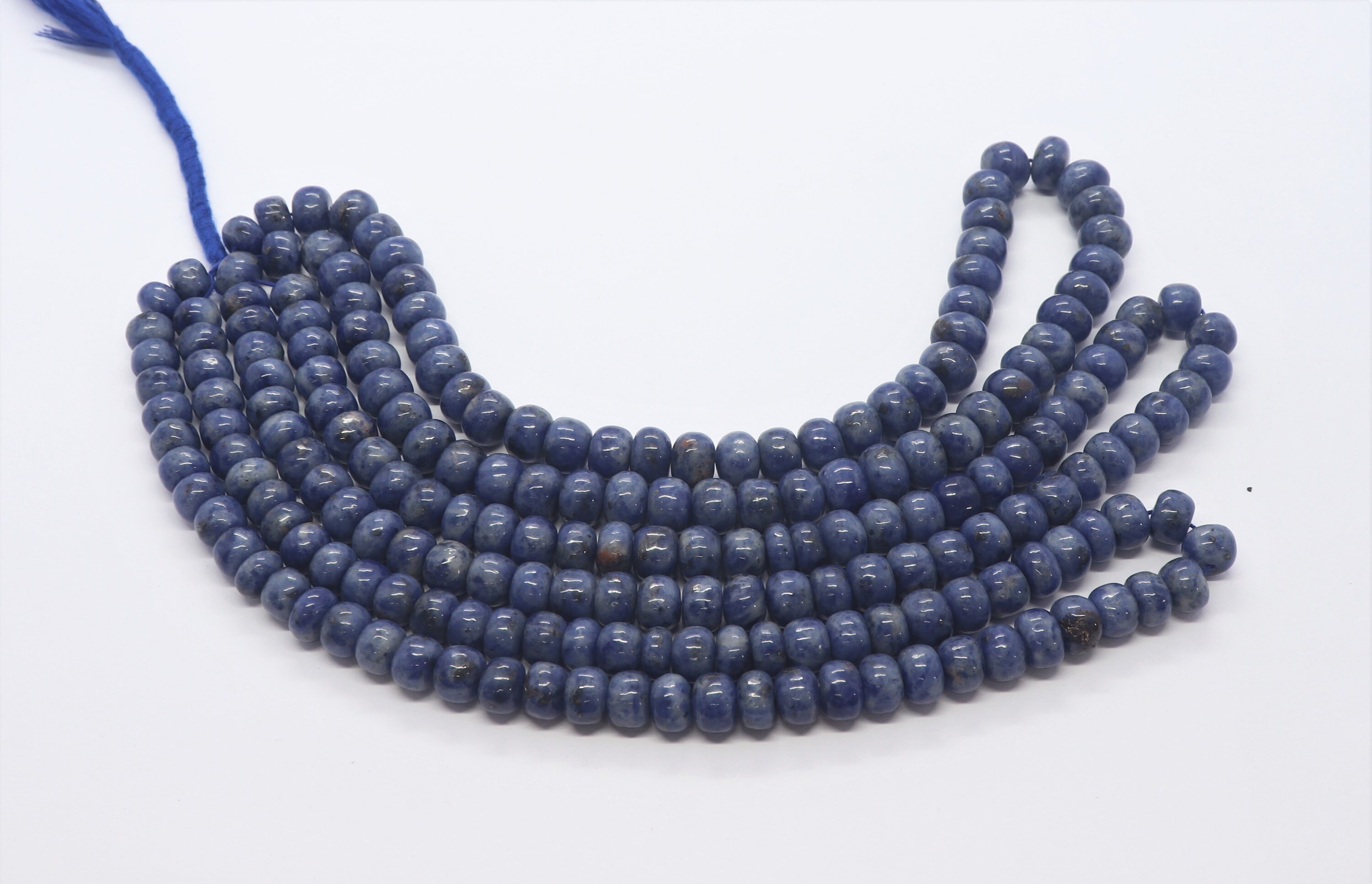 Natural Sodalite Smooth Rondelle Beads Strands, Blue Sodalite Semi Precious Plain Gemstone Bead, Sodalite Rondelle Gemstone Beads