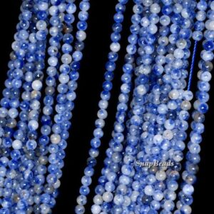 3MM Blueberry Sodalite Gemstone Round 3MM Loose Beads 16 inch Full Strand LOT 1,2,6,12 and 50 (90114002-107 - 3mm A)