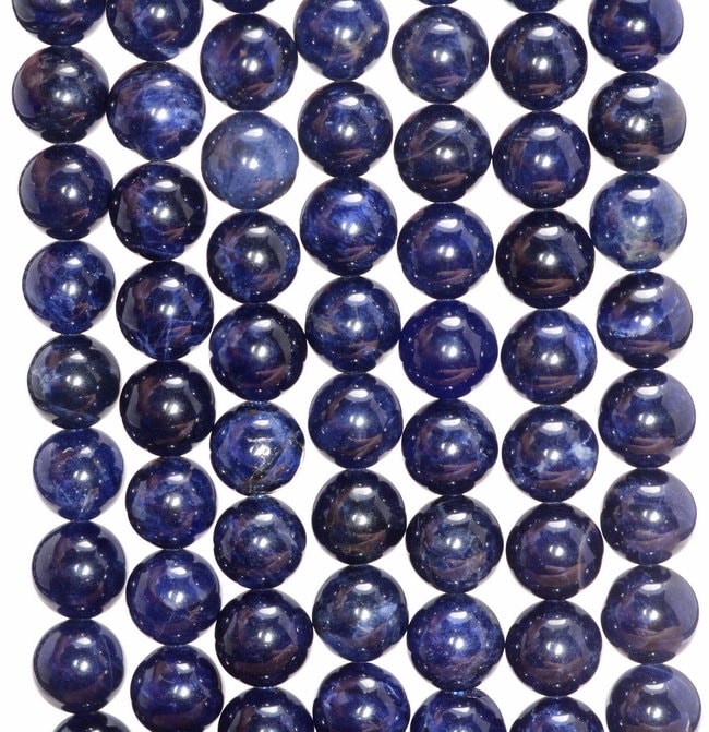 8mm Genuine Natural Sodalite Sapphire Blue Gemstone Grade Aaa Round Loose Beads (495)