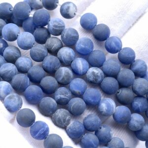 8MM Matte Sodalite Gemstone Round Loose Beads 15 inch Full Strand (80002334-M7)