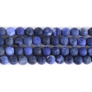 8mm110 Frosted Sodalite Round Ball Loose Gemstone Beads 16"