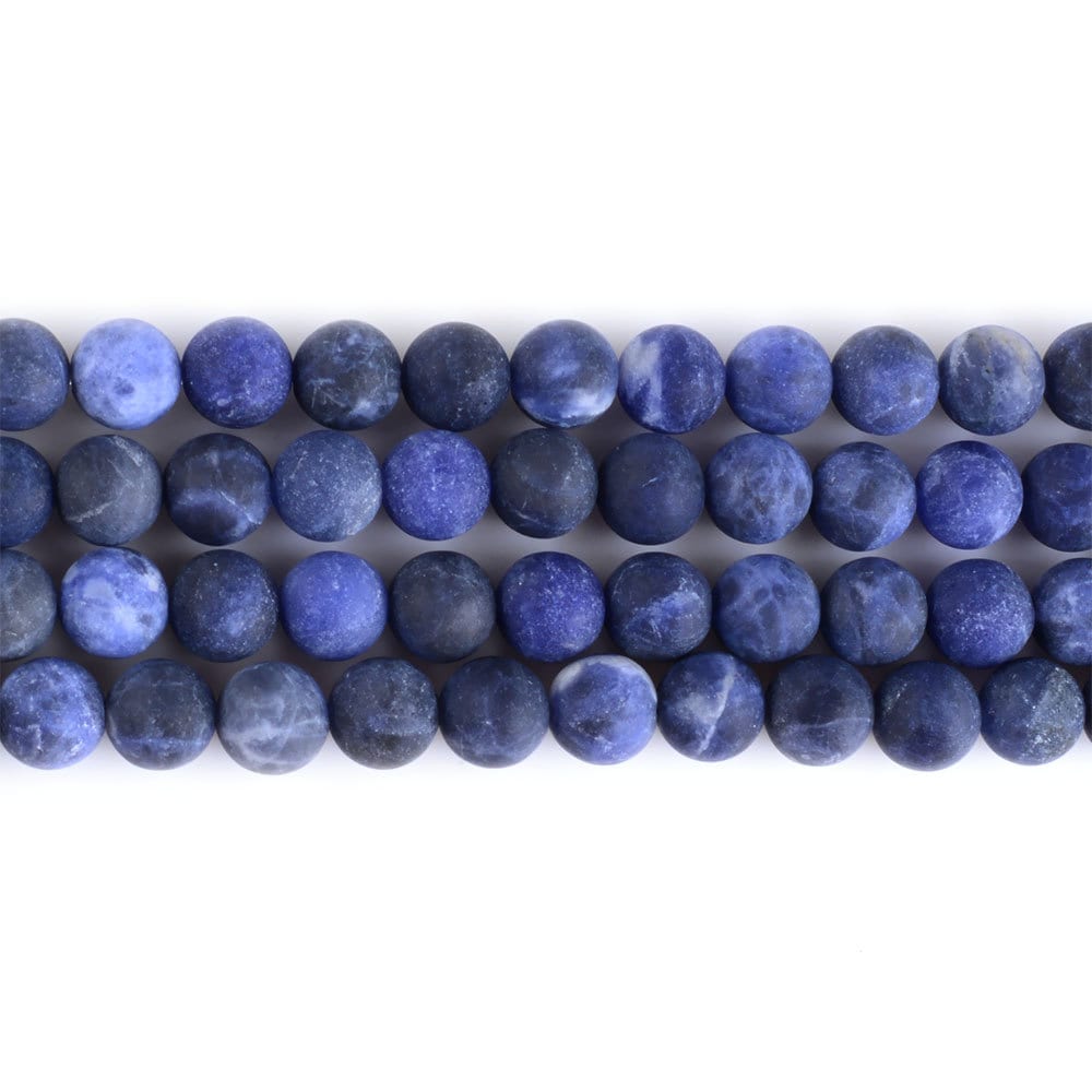 8mm110 Frosted Sodalite Round Ball Loose Gemstone Beads 16"