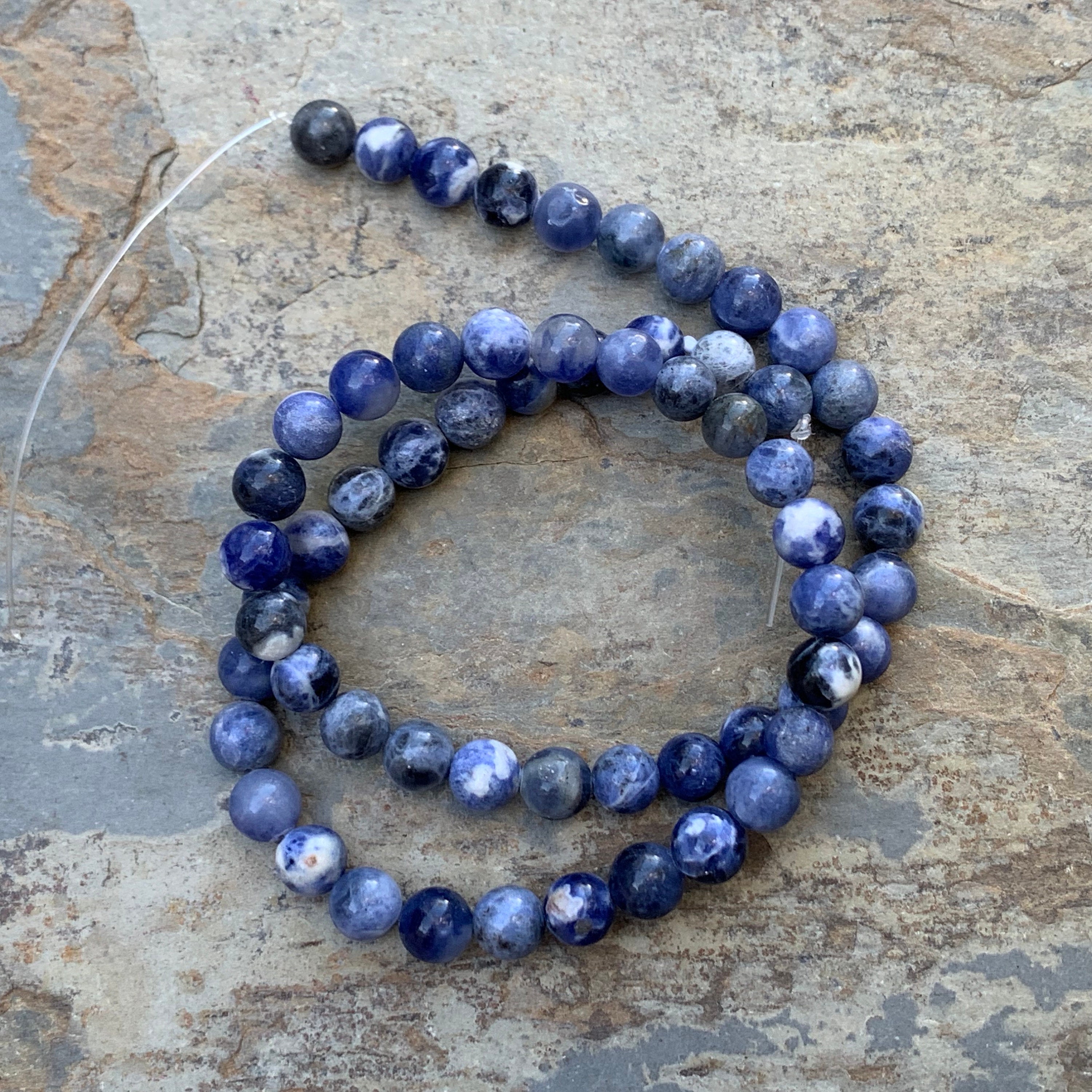 Sodalite Beads, Round, 6mm, 15 Inch Strand