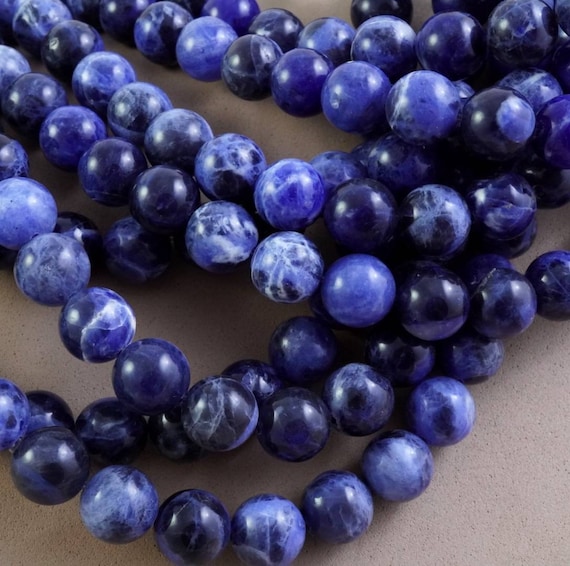 Sodalite Beads (round)(smooth)(4mm)(6mm)(8mm)(10mm)(12mm)(16"strand)