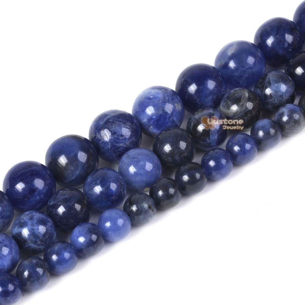 Blue Sodalite Round Ball Loose Beads Diy Jewelry Making Beads Strand 6mm 8mm 10mm