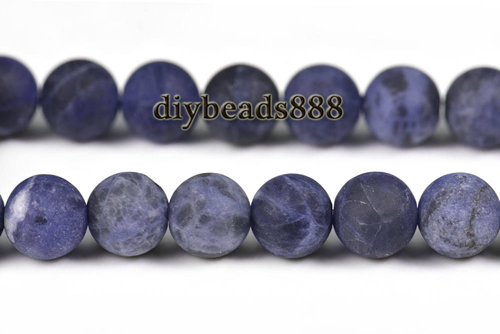 Blue Sodalite Matte Round Beads,6mm 8mm 10mm 12mm 14mm For Choice,15" Full Strand
