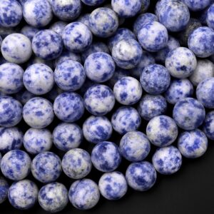 Matte Natural Blue White Sodalite 4mm 6mm 8mm 10mm 12mm Round Beads 15.5" Strand Matte Natural Blue White Sodalite 4mm 6mm 8mm 10mm 12mm Round Beads 15.5" Strand
