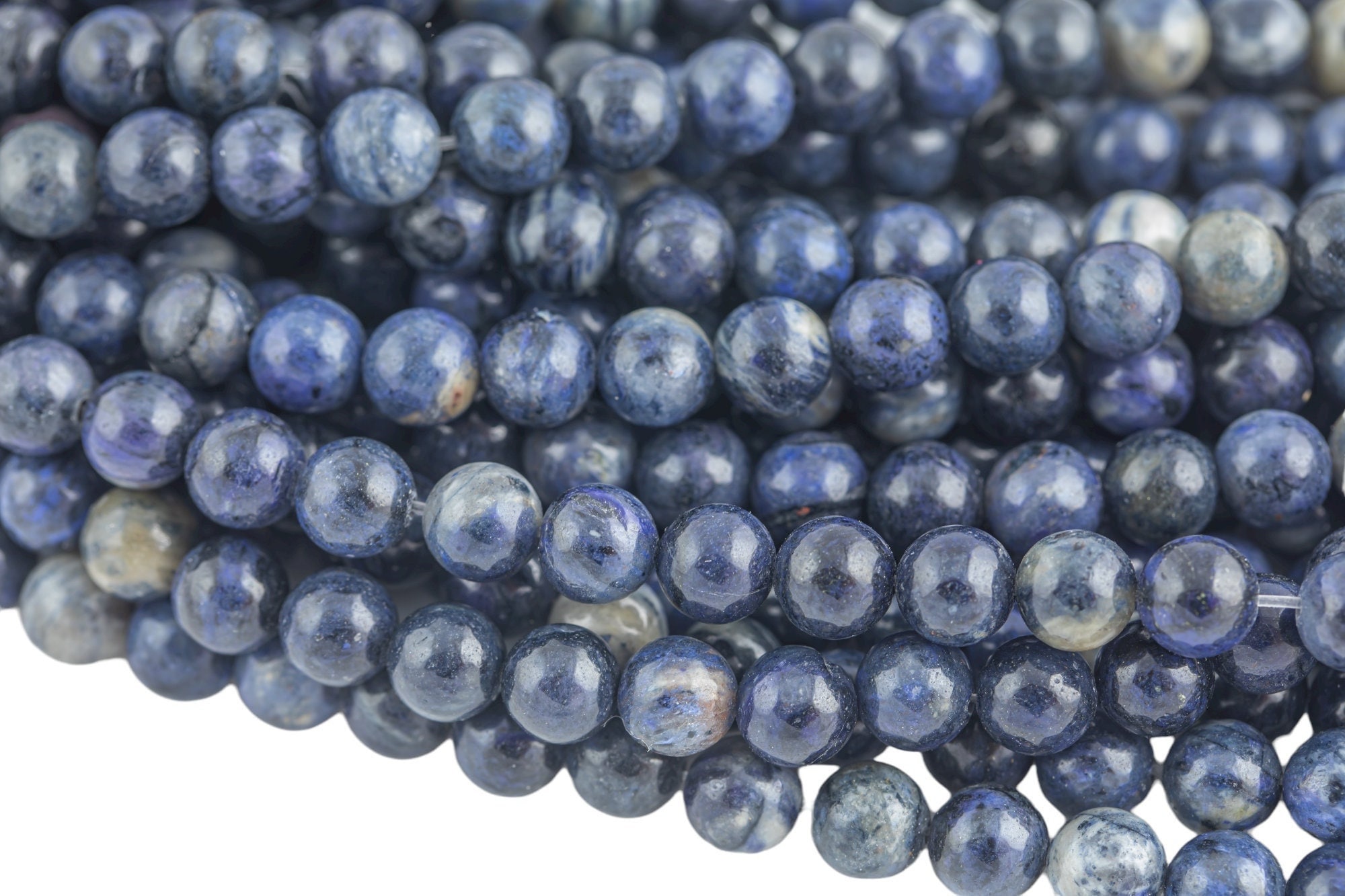 Natural Round Sodalite, High Quality In  Round, 4mm, 6mm, 8mm, 10mm, 12mm  Smooth Gemstone Beads