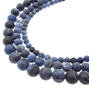 Natural Sodalite Matte Round Beads 6mm 8mm 10mm 15.5" Strand Natural Sodalite Matte Round Beads 6mm 8mm 10mm 15.5" Strand