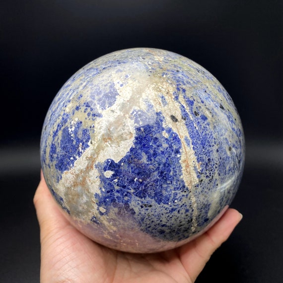5.7"natural Sodalite Sphere Genuine Natural Large Blue Veins Ball/reiki Healing/chakra/zen/home Decor/collection Stone Gift