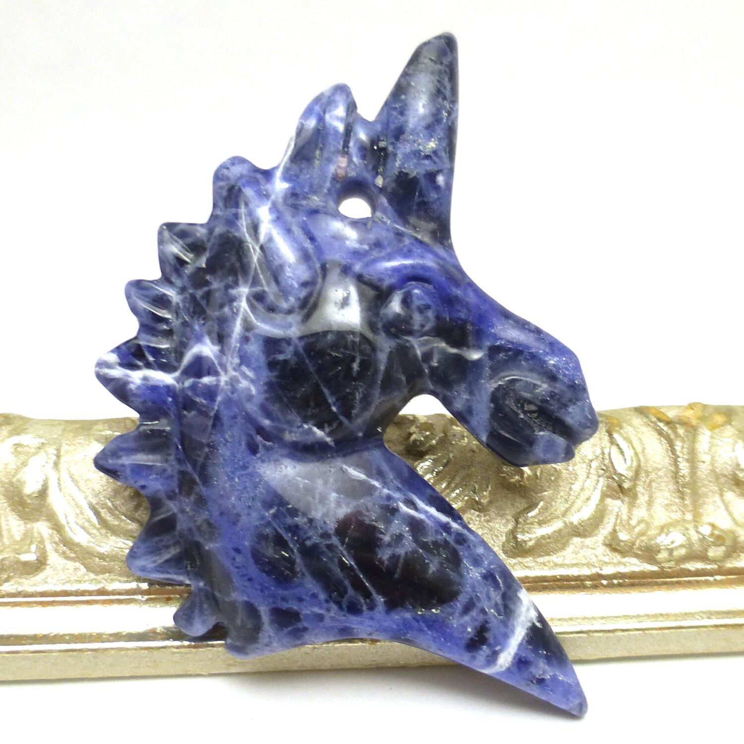 58.635 Carats Unicorn Bead Carving Solid Sodalite Blue Amazing Quality One Of A Kind Vintage Rare Handmade 58.635 Carats Unicorn Bead Carving Solid Sodalite Blue Amazing Quality One Of A Kind Vintage Rare Handmade
