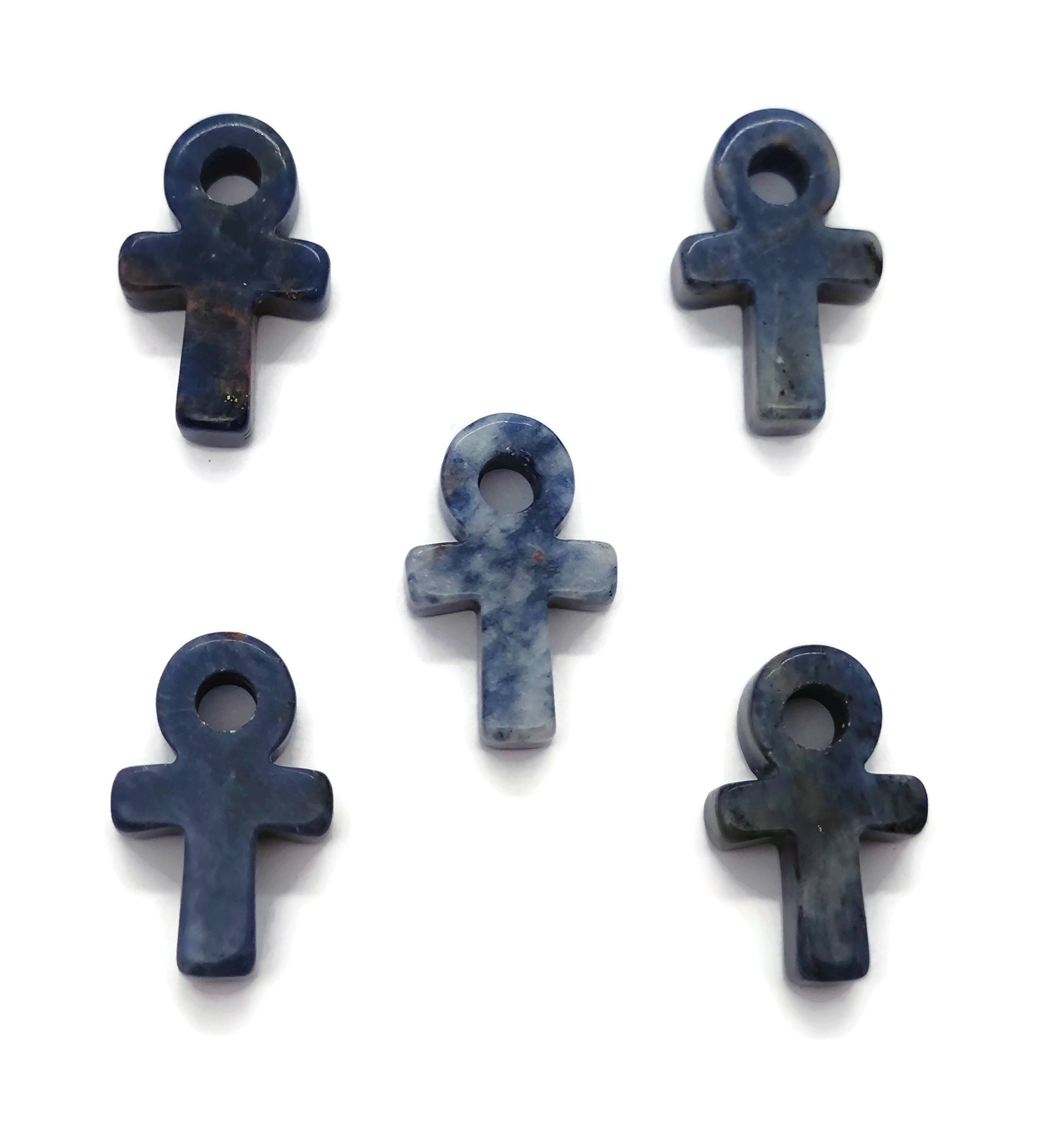 Sodalite Anka Crystal - Mini Crystal Ankhs - Handmade Carving - Anka Totem - An1008