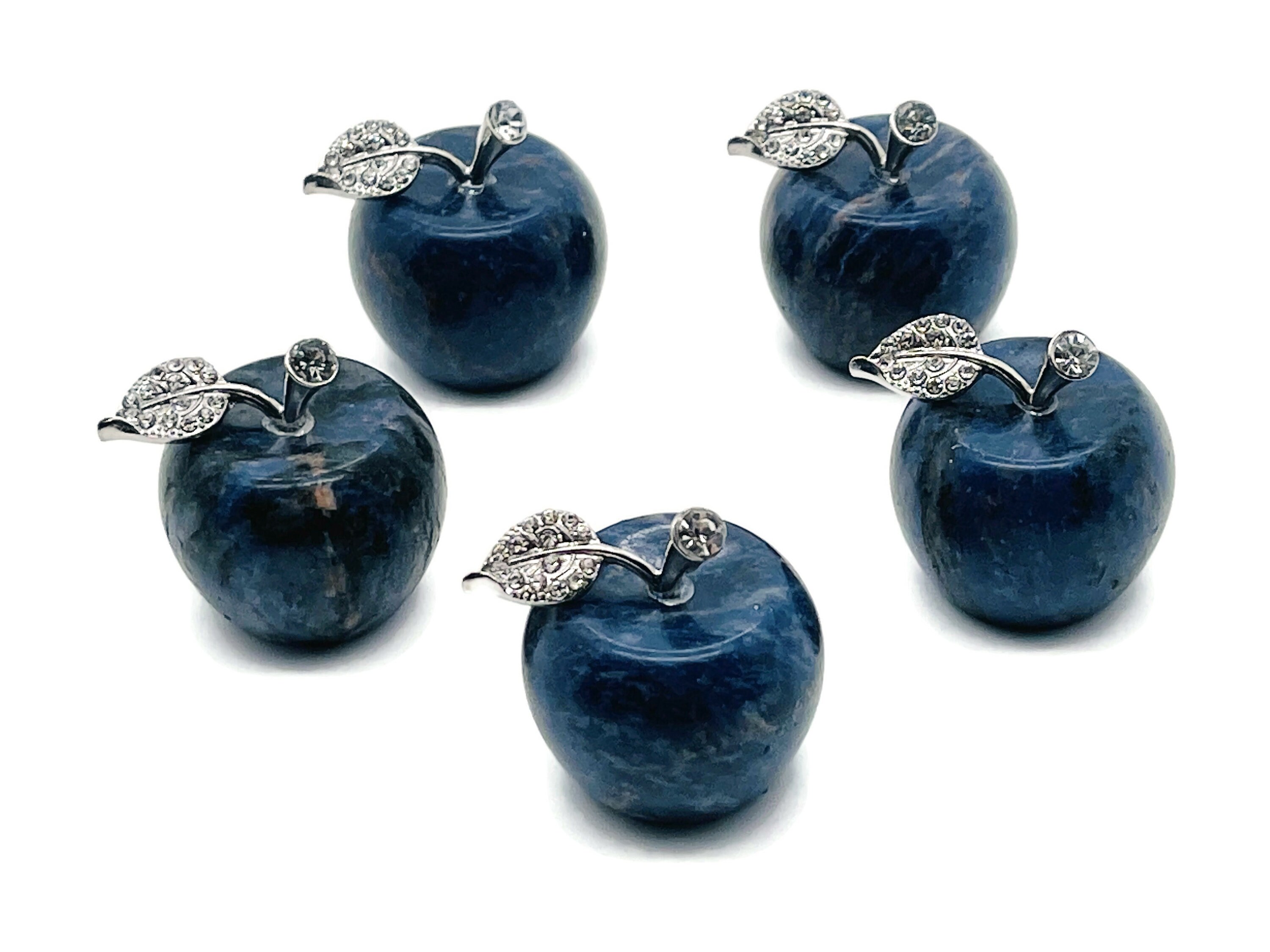 Sodalite Apple Crystal - Crystal Carving - Home Living - Cute Gift - 30x25mm - Ap1011
