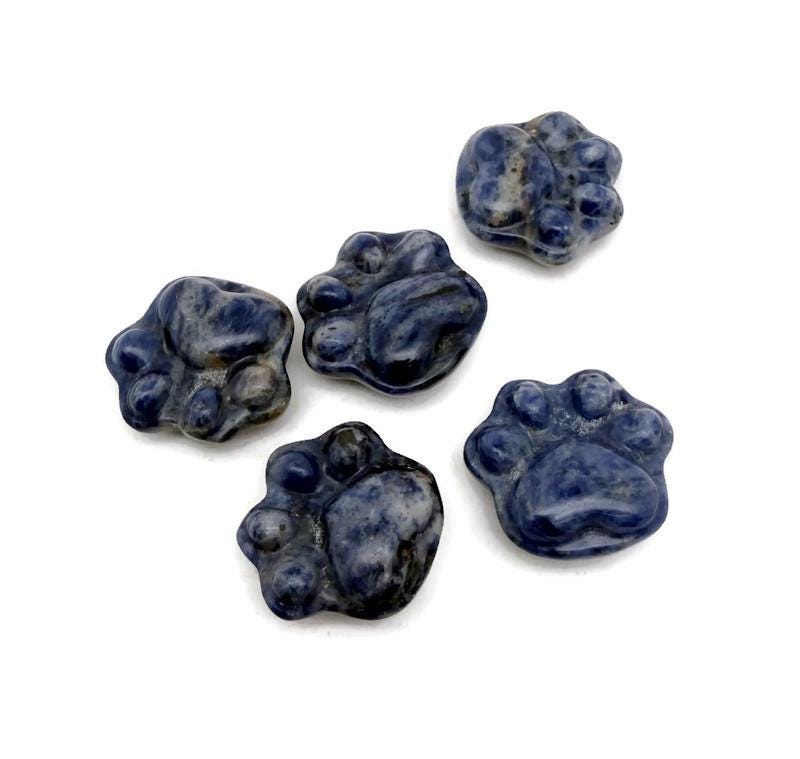 Sodalite Bear Paw Crystal Carving – Handcrafted Gemstone Creature Statue - Ha1250