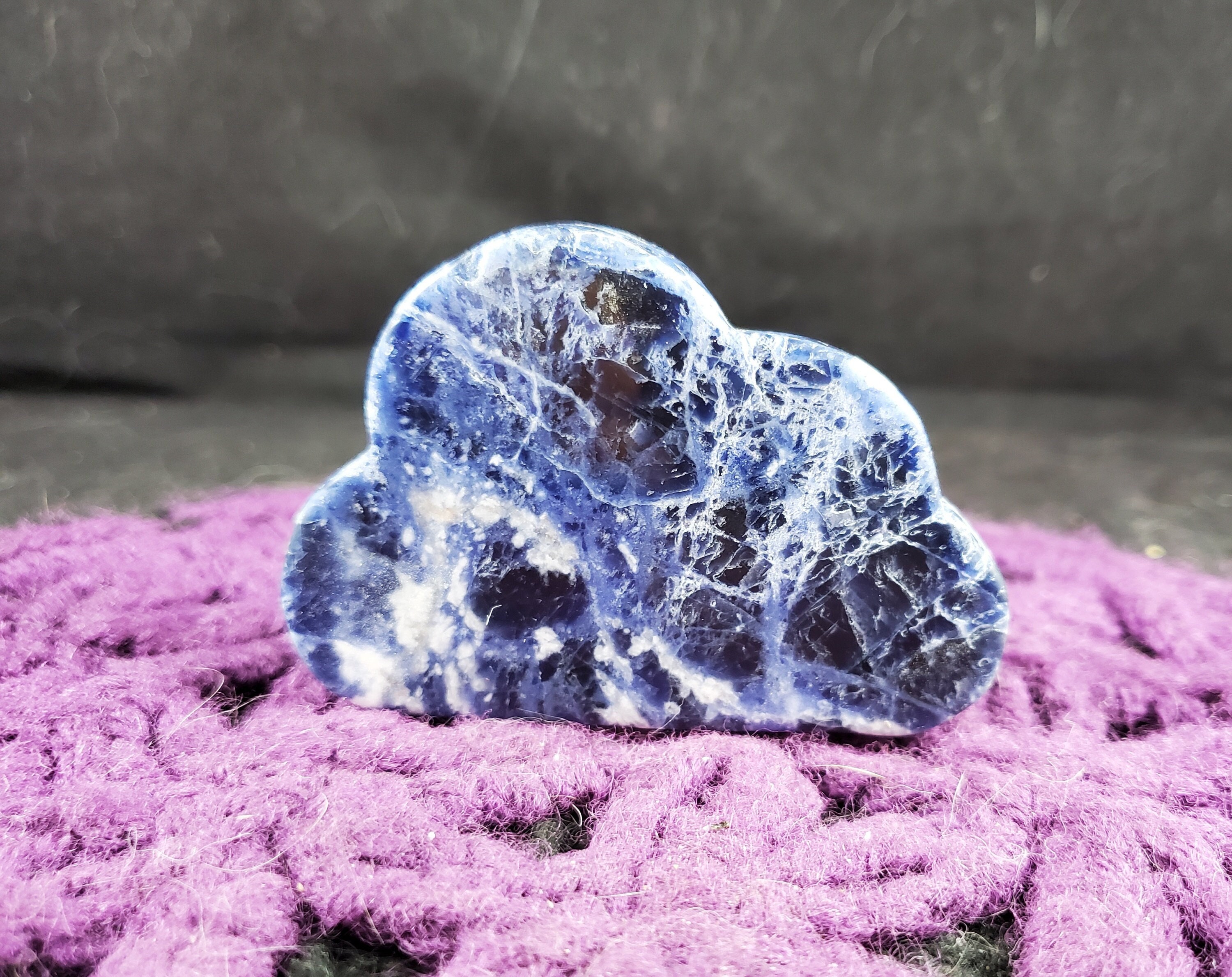 Sodalite Cloud Carving Crystals Magick Stones Blue White Moonchild Starseed Polished Carved