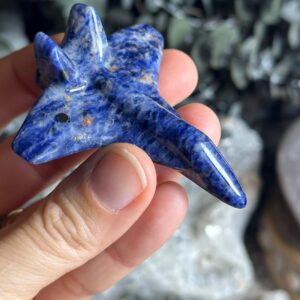 Sodalite Crystal Jet Carving , Airplane : 2 1/2” Sodalite Crystal Jet Carving , Airplane : 2 1/2”