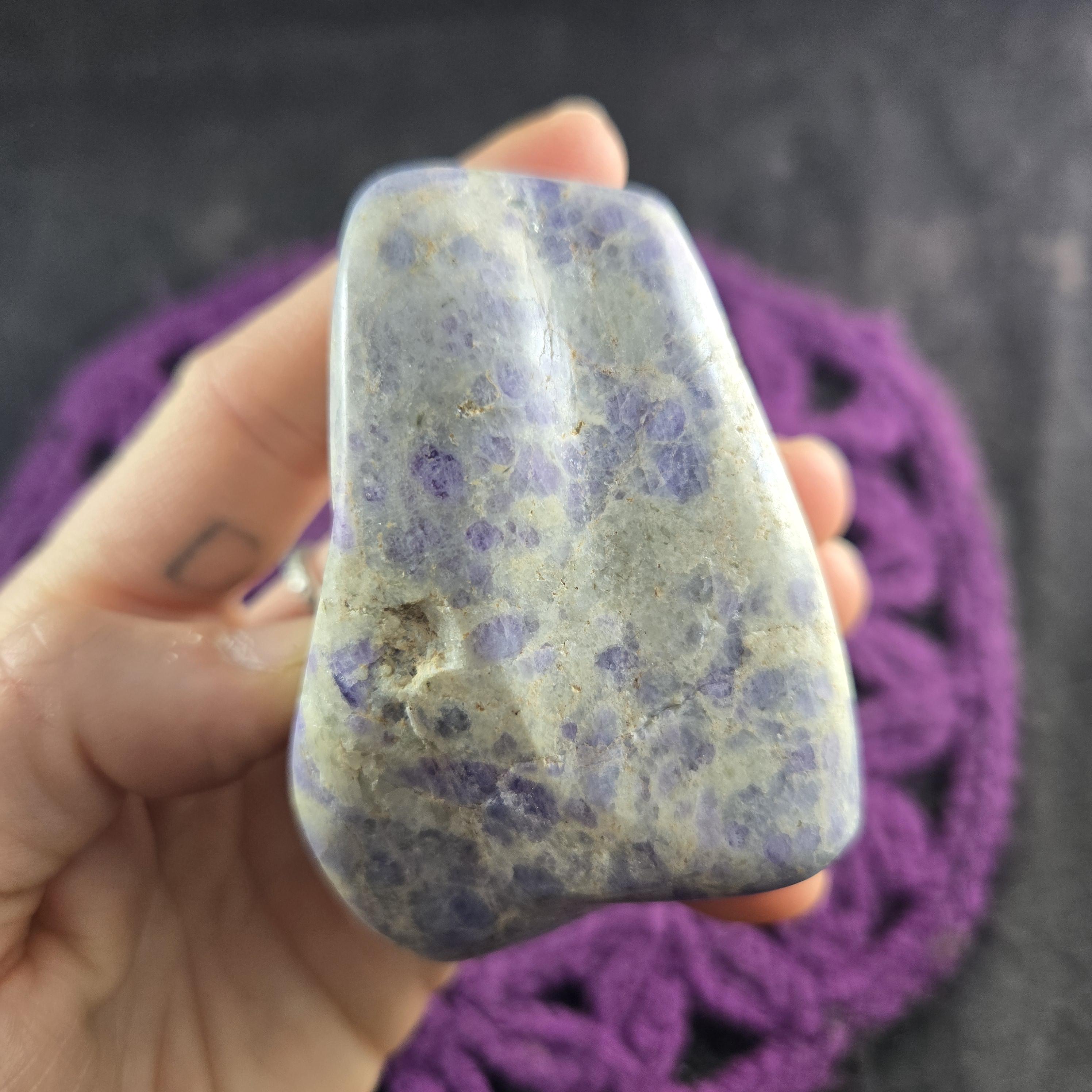 Hackmanite Freeform Crystal Uv Reactive Stones Altar Stone Unique Richterite Sodalite Purple White Pakistan