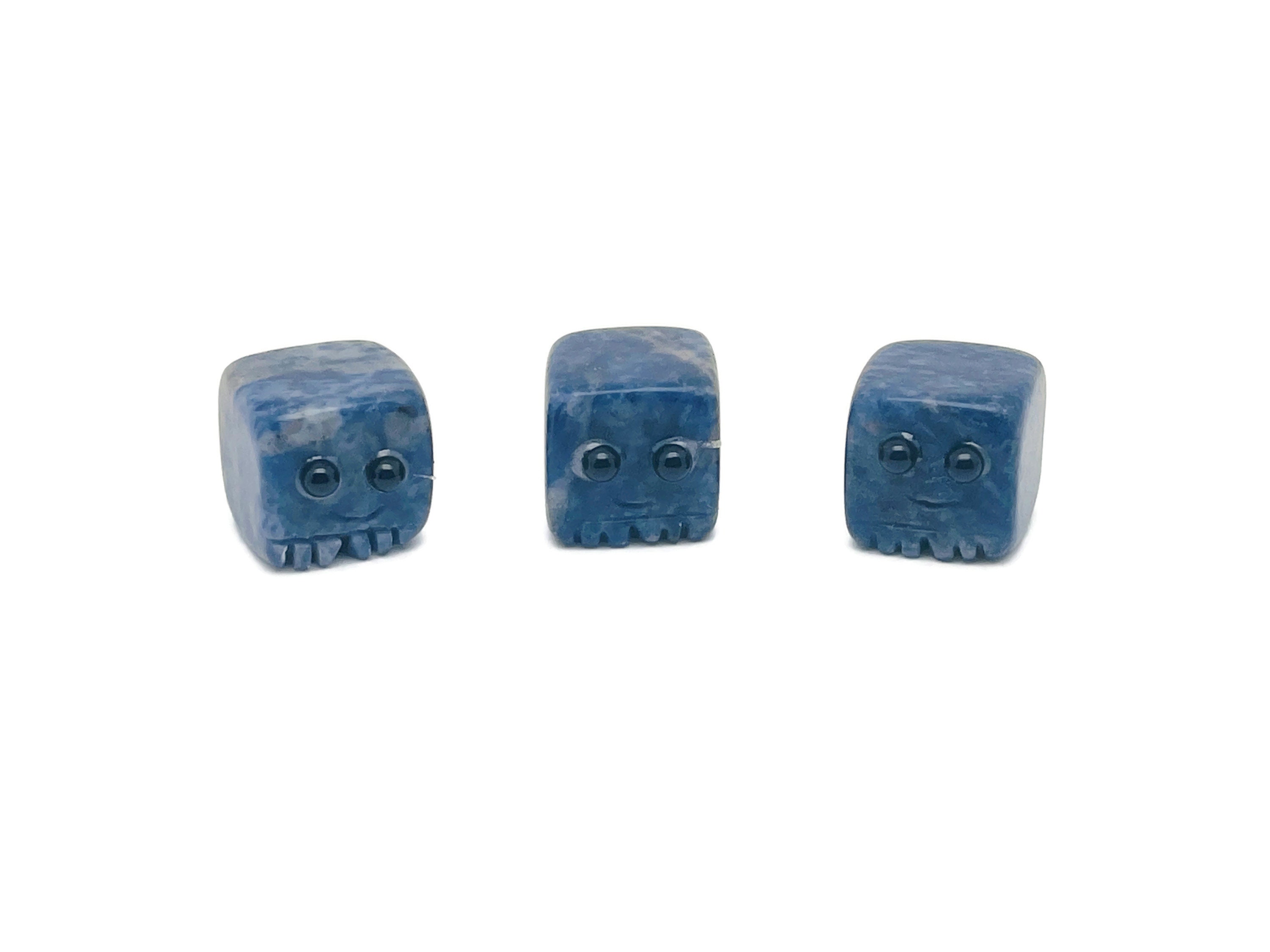 Sodalite Handmade Skull Gemstone - Figurine Hand Carved - Healing Chakra - Crystal Gift For Kids - Ds1010