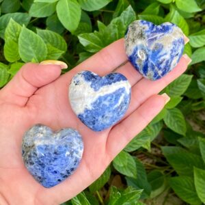 Sodalite Heart: Blue Crystal, Pocket Stone Sodalite Heart: Blue Crystal, Pocket Stone