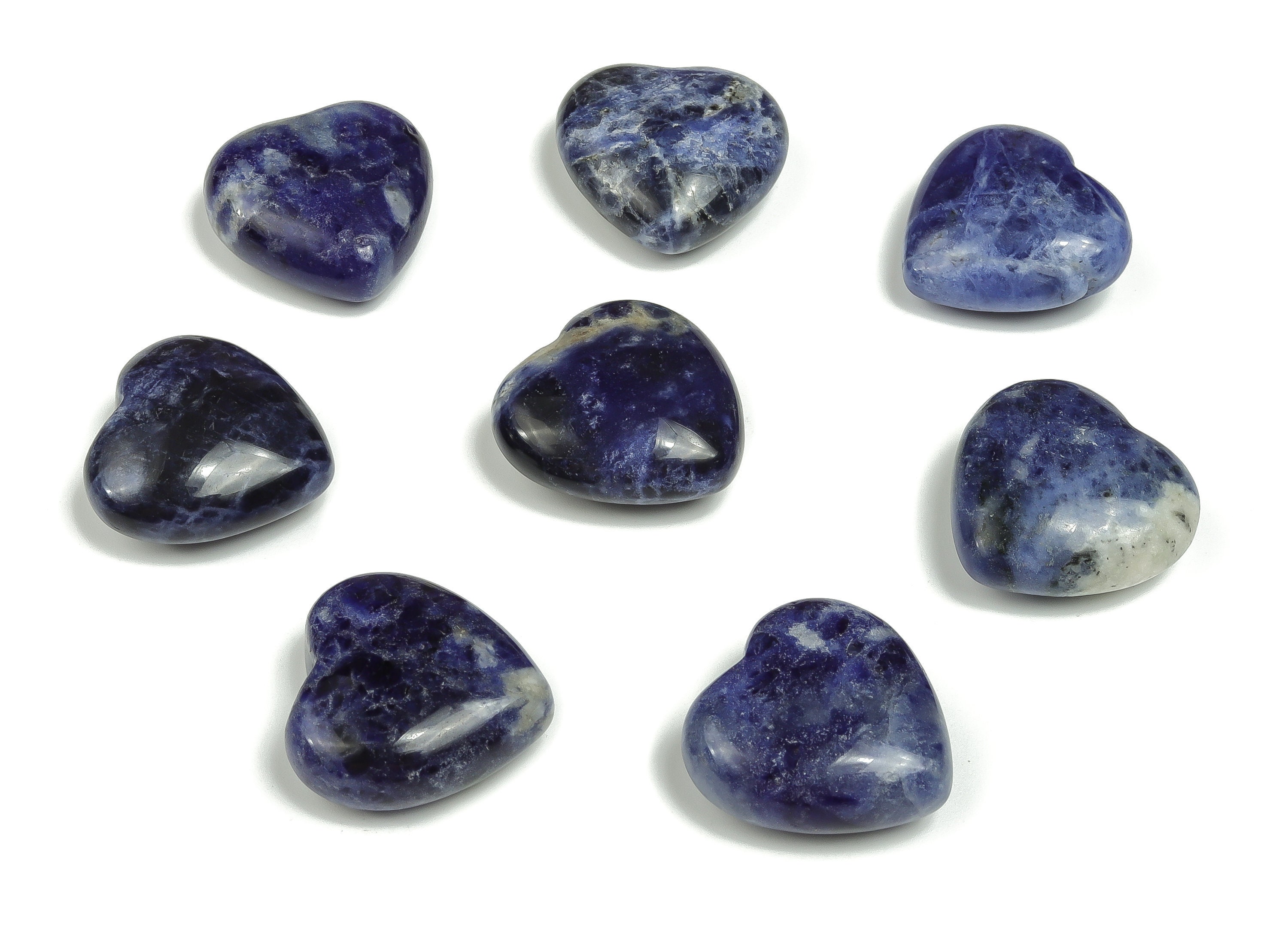 Sodalite Heart Gemstone – Heart Crystal - Healing Stones – Carving Heart - Natural Stones - 2.5cm - He1134