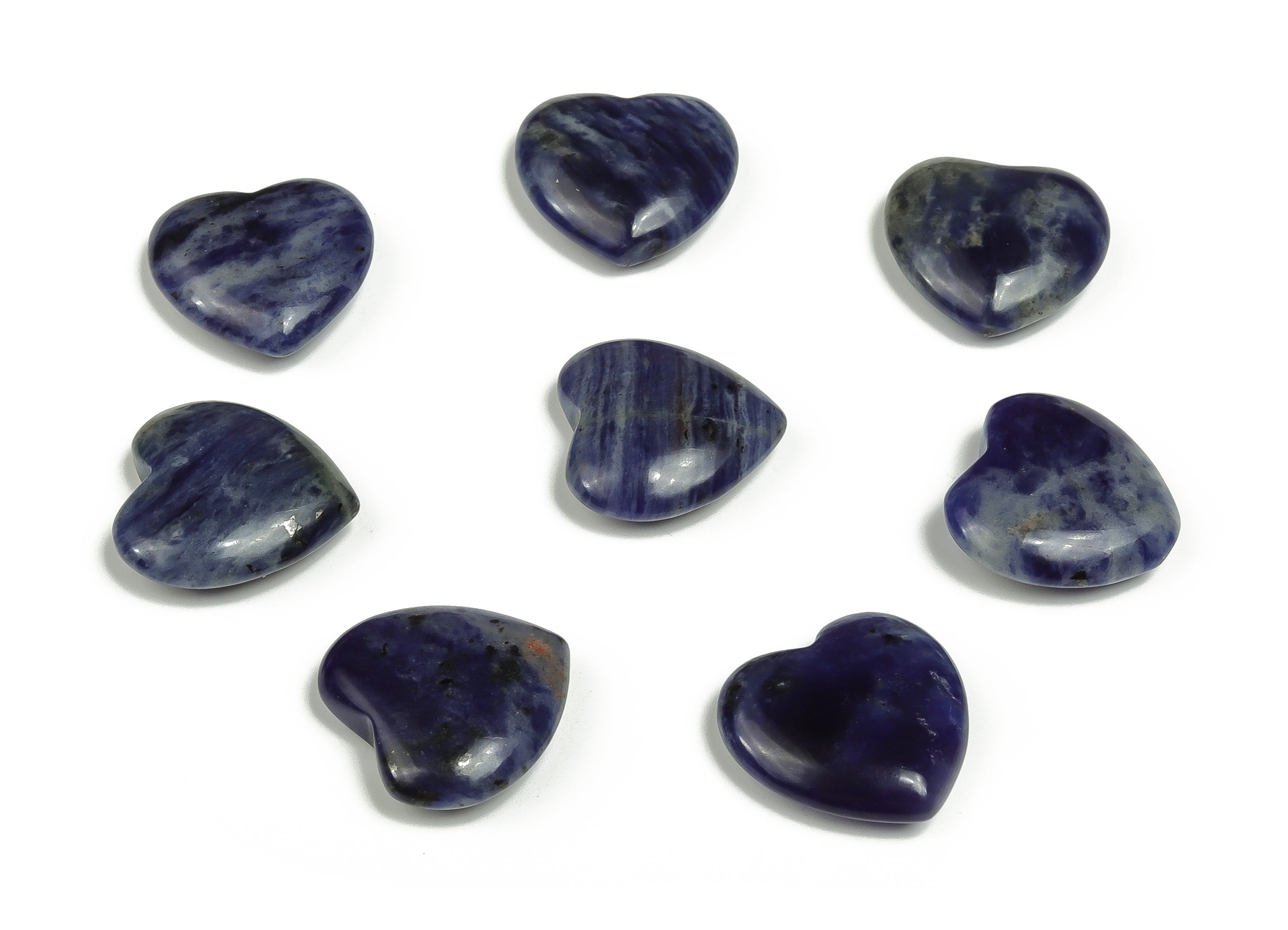 Sodalite Heart Gemstone Flat – Heart Crystal - Healing Stones – Carving Heart - Natural Stones - 20x20x6 - He1071