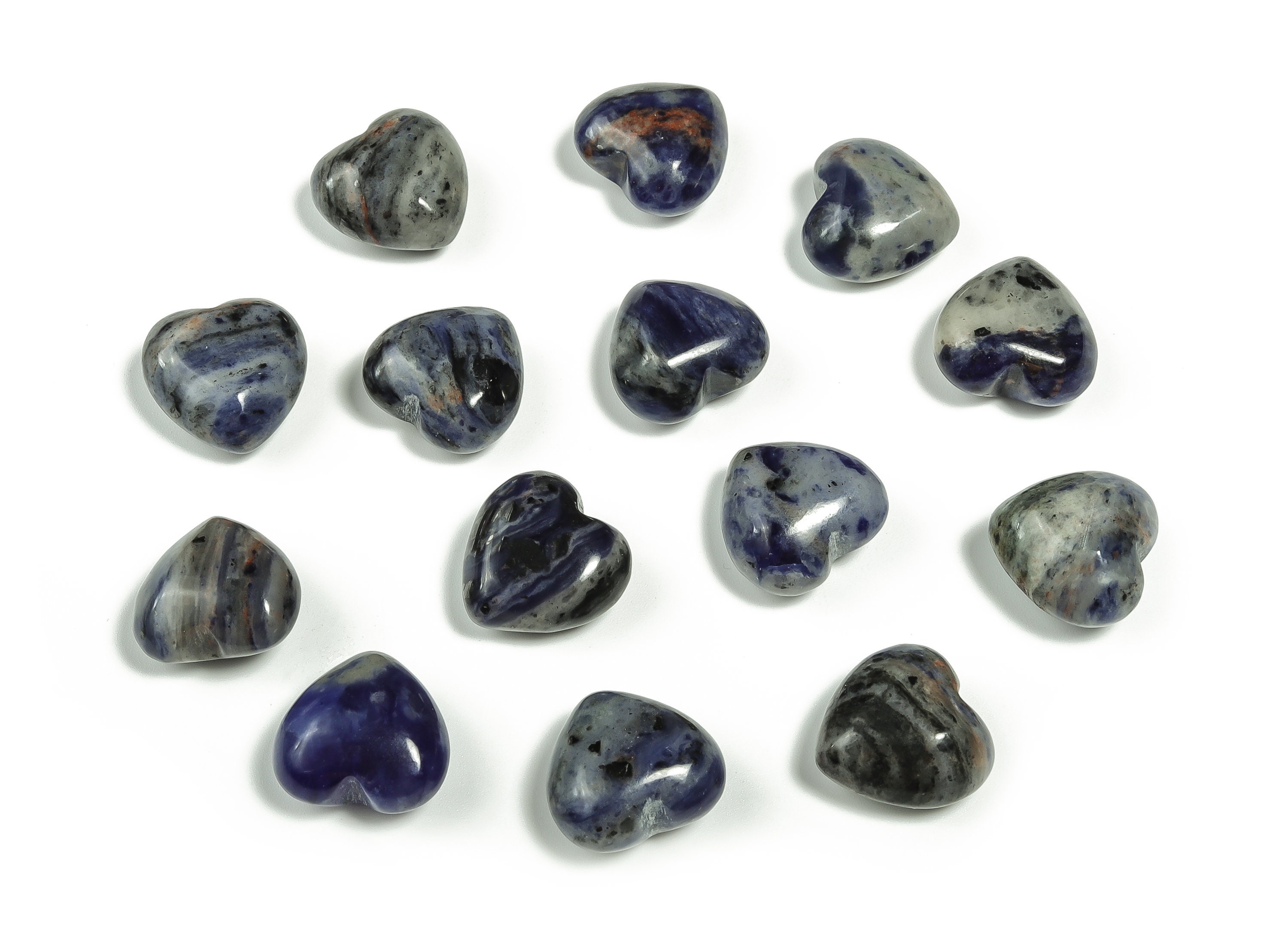 Sodalite Heart Gemstone – Sodalite Gemstone – Heart Stones – Reiki Small Sodalite Carving Jewelry Stones – 15x15x9mm - He1001