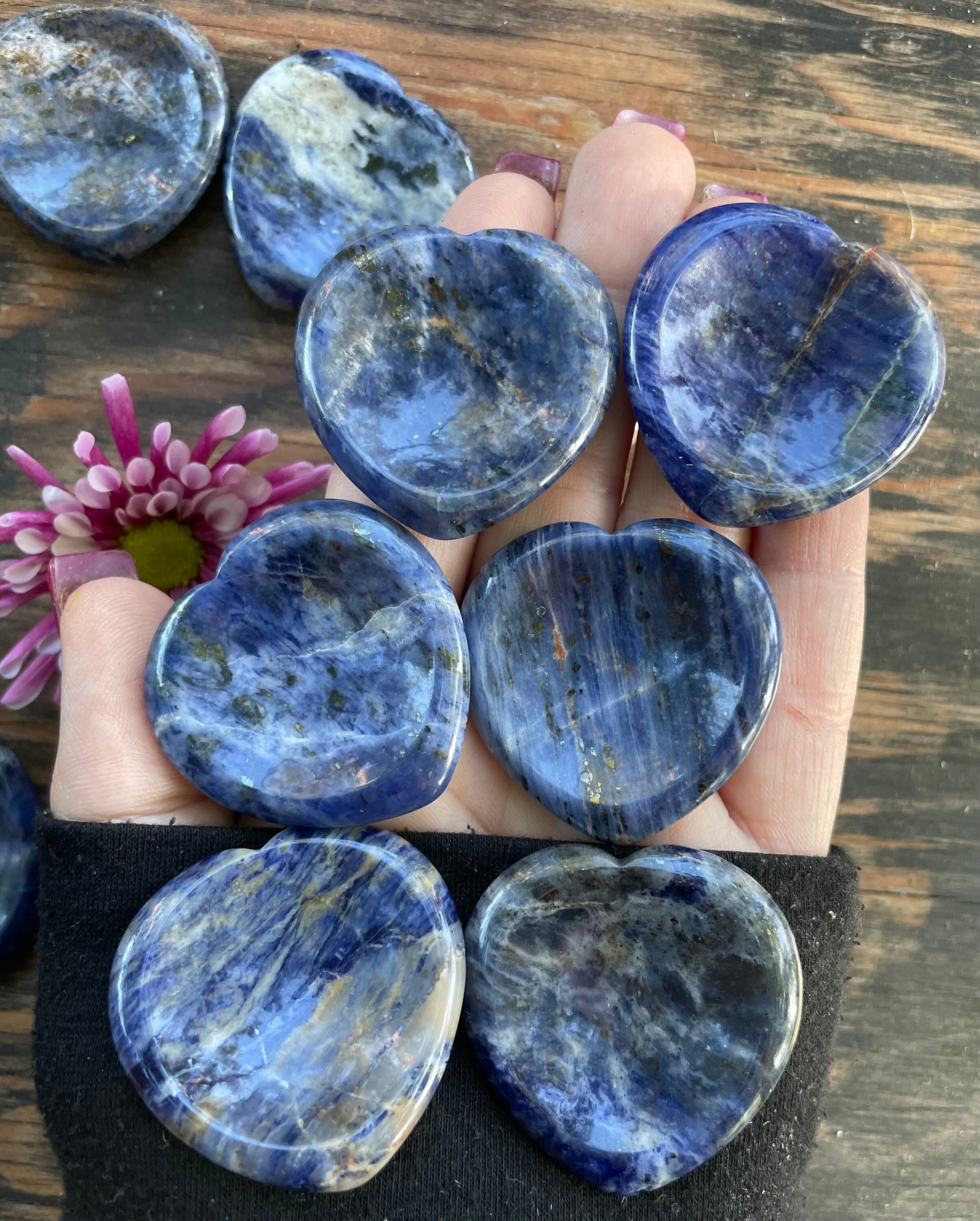 Sodalite Heart Worry Stone, Qty. 1