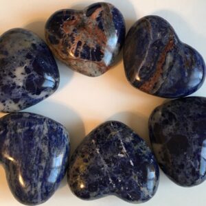 Large 3" Sodalite Puffy Heart: Spiritual Healing Stone Large 3" Sodalite Puffy Heart: Spiritual Healing Stone