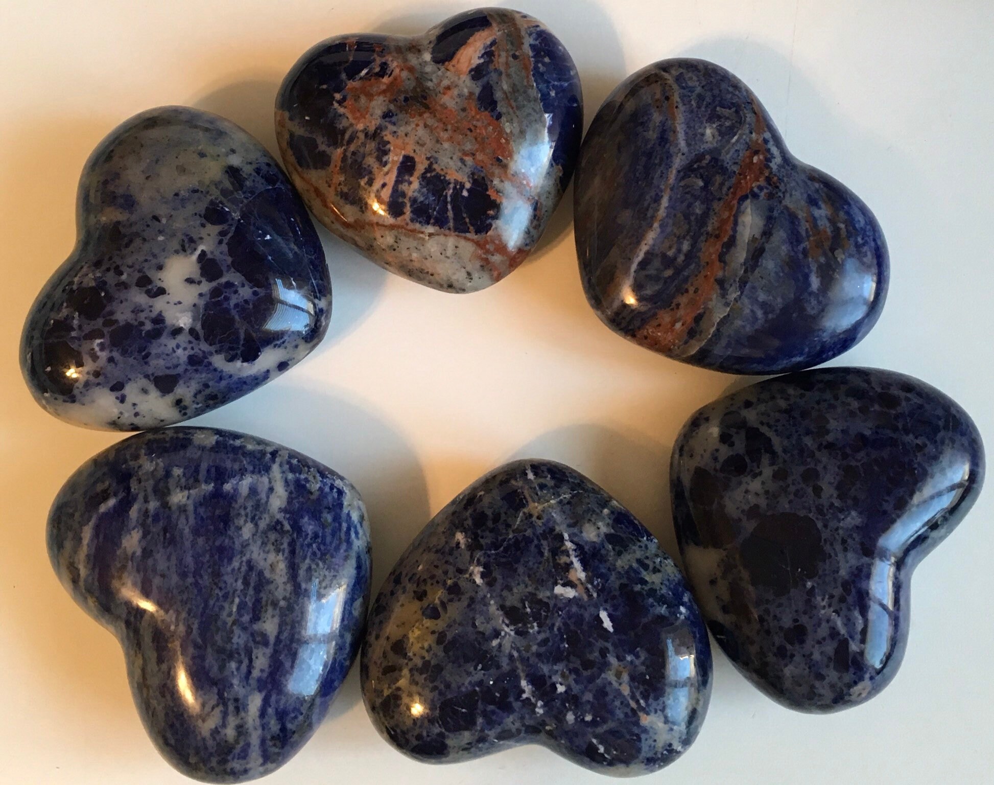 Large 3" Sodalite Puffy Heart: Spiritual Healing Stone
