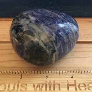 Large Sodalite Palm Stone: Chakra Healing Crystal, 3" x 2" Large Sodalite Palm Stone: Chakra Healing Crystal, 3" x 2"