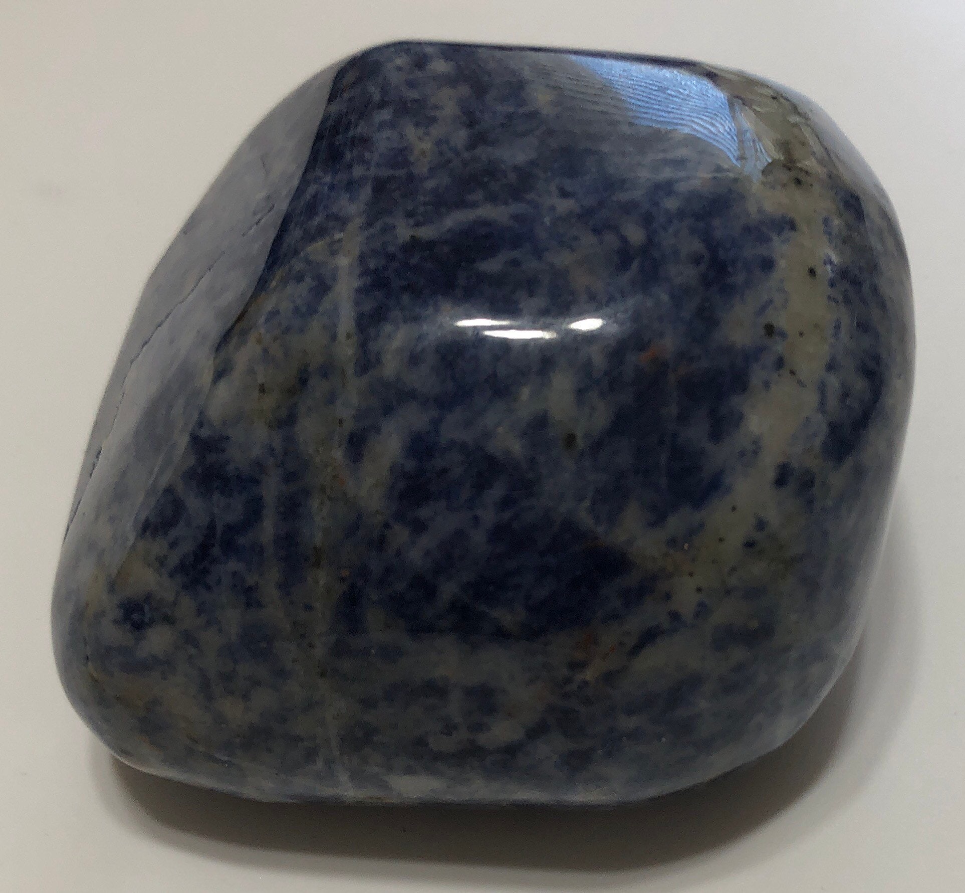 Large Sodalite Palm Stone: Power Stone, Healing Crystal (3" X 2"x 1.5", 373 Grams)