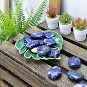 Sodalite Palm Stone: Blue Crystal Worry Stone, Spiritual Decor