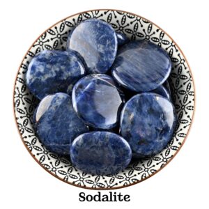 Sodalite Palm Stone, Royal Blue Logic Crystal, Intuition And Altar Ritual Healing Gem Sodalite Palm Stone, Royal Blue Logic Crystal, Intuition And Altar Ritual Healing Gem