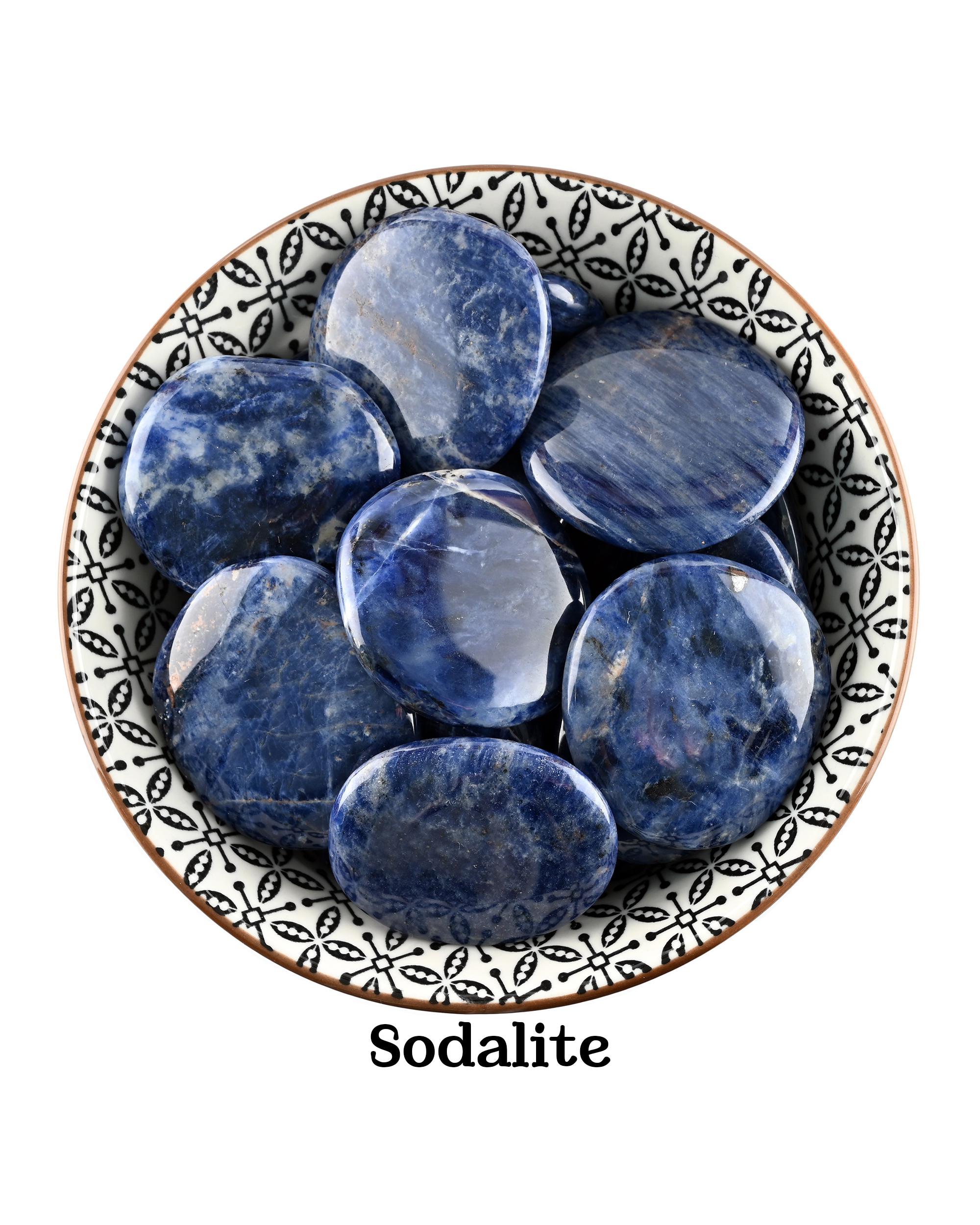 Sodalite Palm Stone, Royal Blue Logic Crystal, Intuition And Altar Ritual Healing Gem