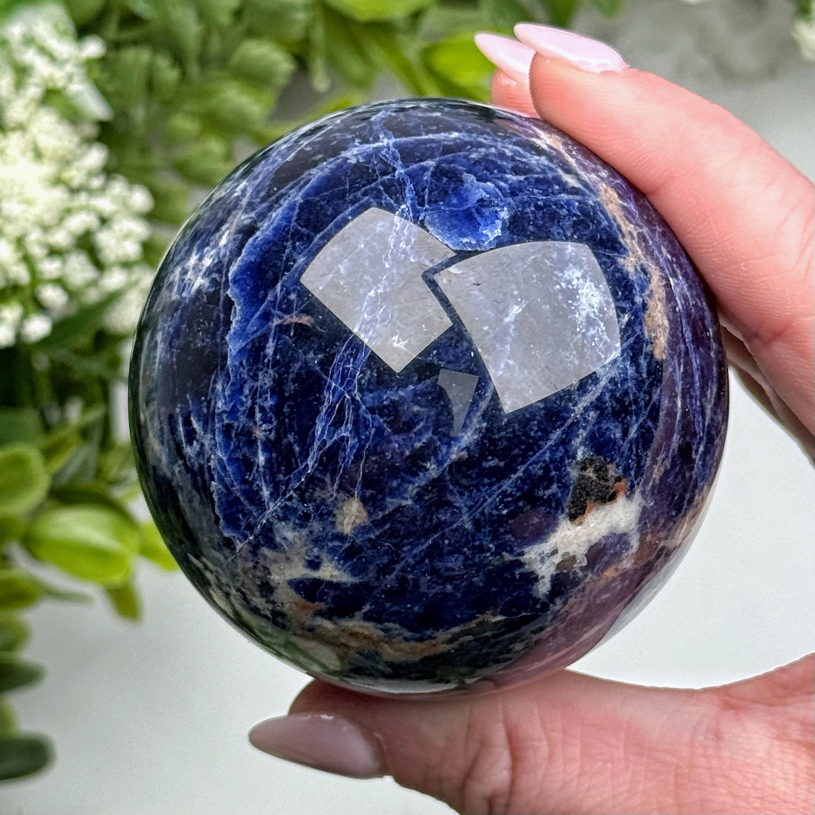 Sodalite Sphere | 62mm | - #2 (polished Blue Crystal Ball, Throat Chakra, Healing Stone, Peace)