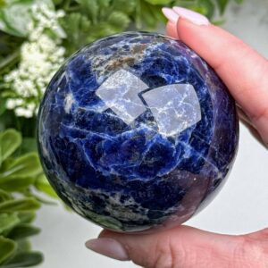 Sodalite Sphere | 62mm | - #5 (polished Blue Crystal Ball, Throat Chakra, Healing Stone, Peace) Sodalite Sphere | 62mm | - #5 (polished Blue Crystal Ball, Throat Chakra, Healing Stone, Peace)