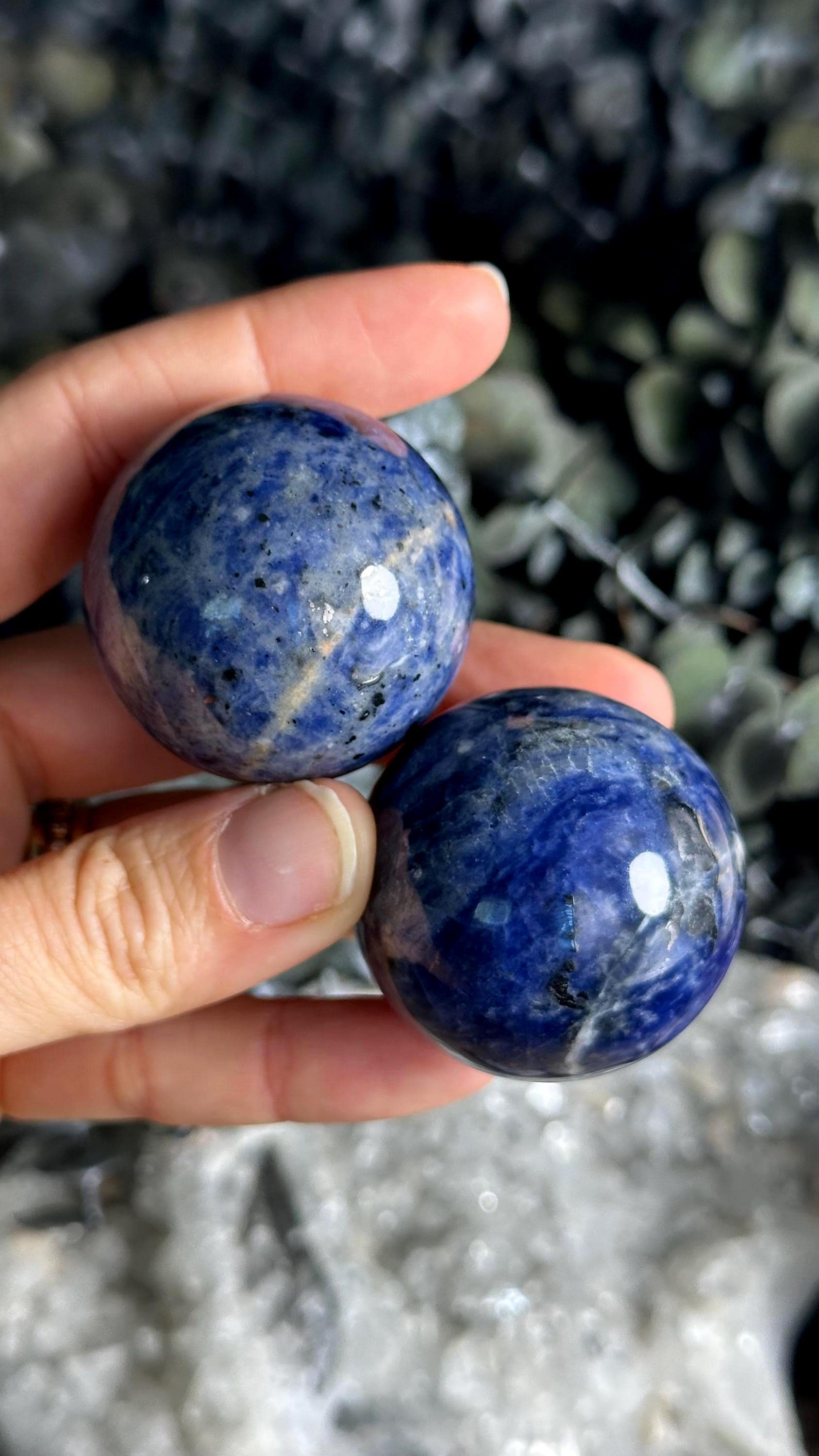 Sodalite Sphere: Blue Crystal Orb, 40mm