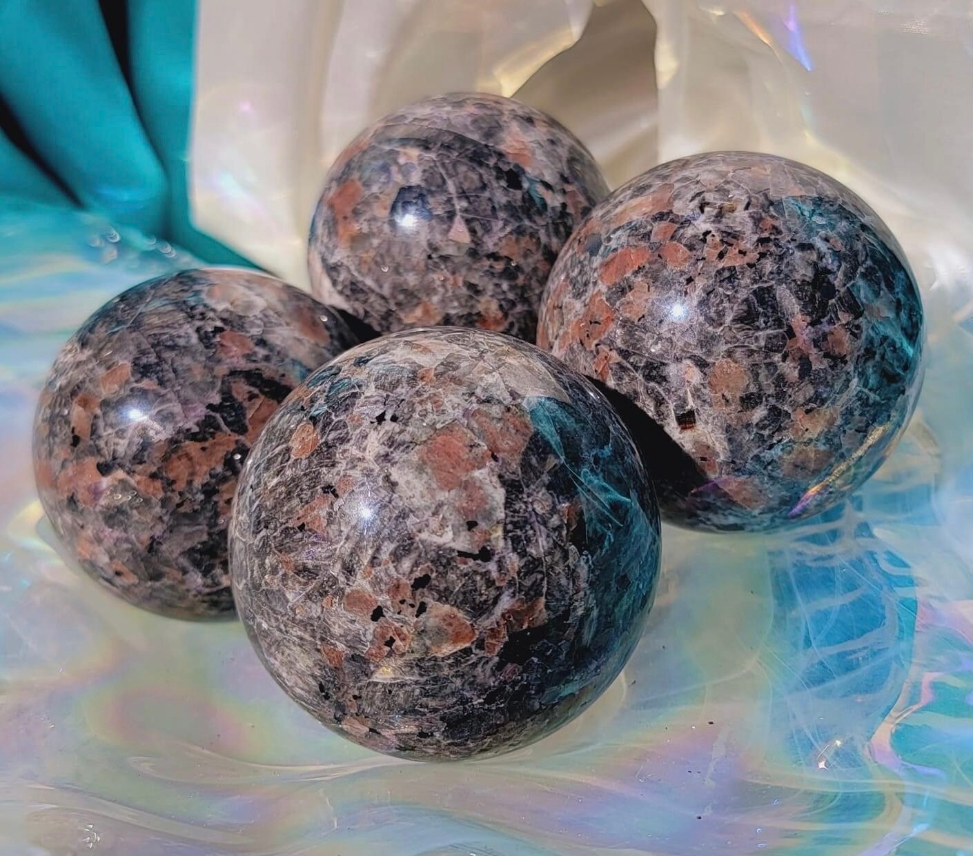Sodalite Syenite Sphere, Fluorescent Sodalite, Fluorescent Sodalite Syenite, Qty. 1
