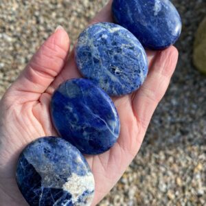 Sodalite Worry Stone, Blue Stone for Meditation, Introspection, Throat Chakra Healing and Open Third Eye Sodalite Worry Stone, Blue Stone for Meditation, Introspection, Throat Chakra Healing and Open Third Eye