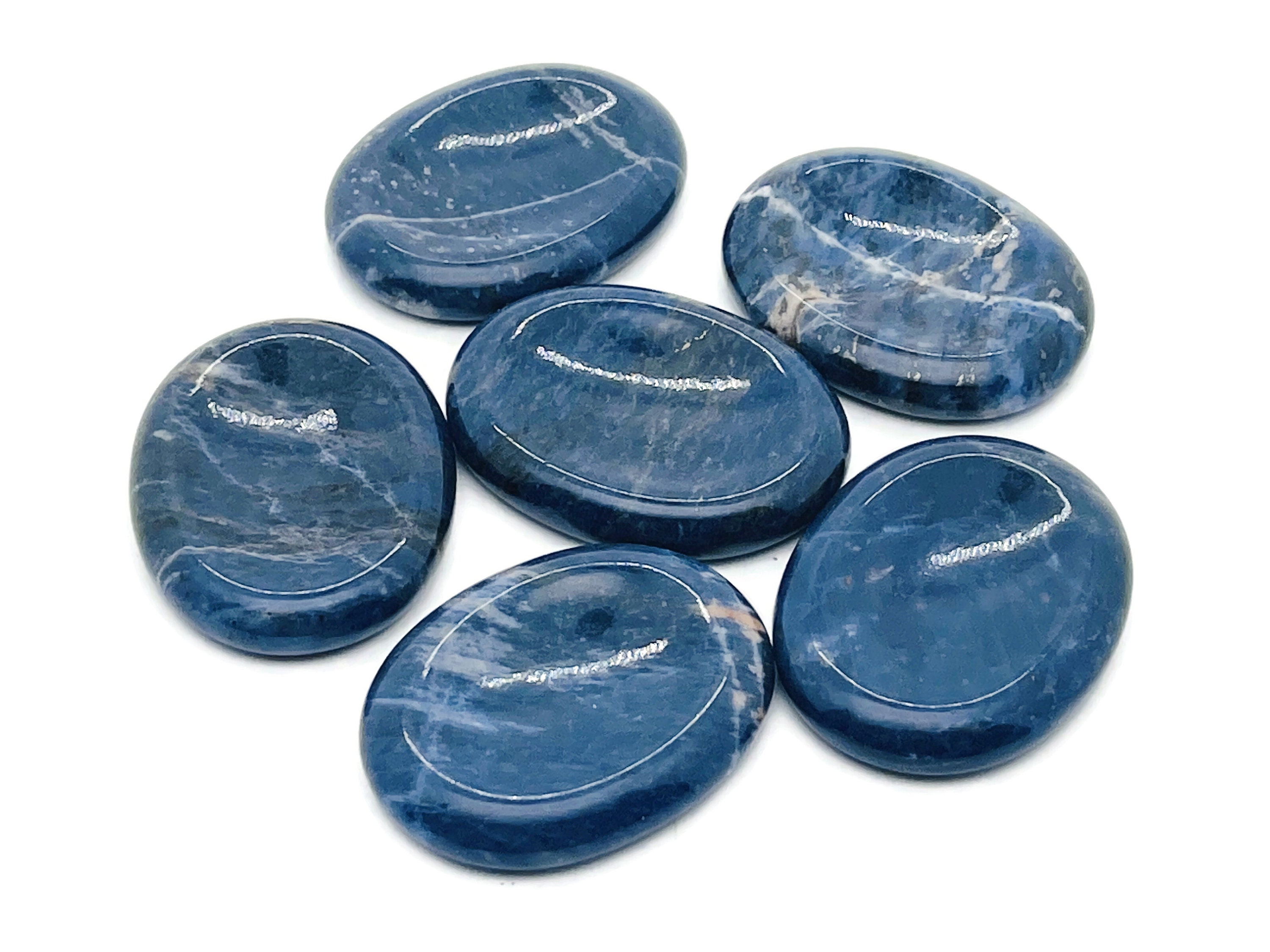 Sodalite Worry Stone - Sodalite Crystals – Natural Sodalite Stone - Protection Stone - Healing Crystals - 4.5x3.5cm - Wo1037