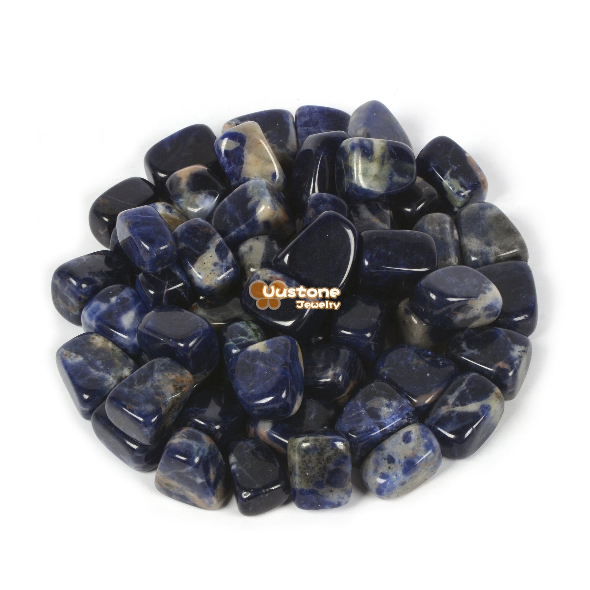 100 Grams Sodalite Tumbled Polished Natural Crystal Healing Pocket Stones Rock Collection