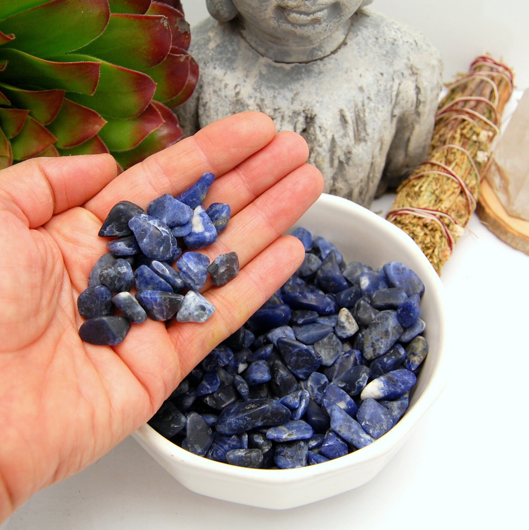 Blue Sodalite Tumbled Gemstones - 1 Lb Polished Stones
