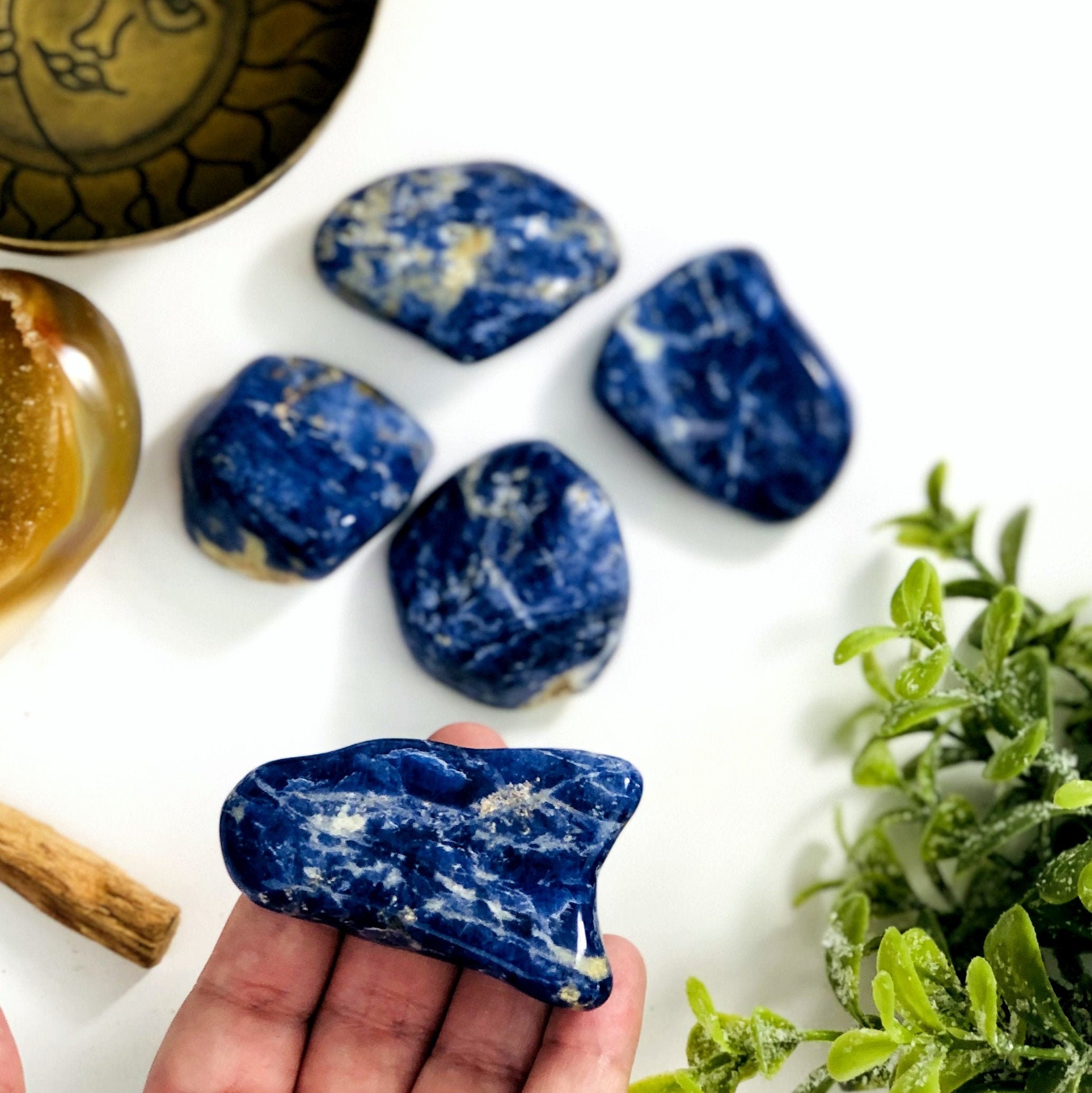 Blue Sodalite Tumbled Stones – Large Polished Gemstones, Jewelry Supplies