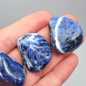 Sodalite Crystal Specimen (.75-1"), Tumbled Blue Sodalite Polished Stone from Brazil Sodalite Crystal Specimen (.75-1"), Tumbled Blue Sodalite Polished Stone from Brazil